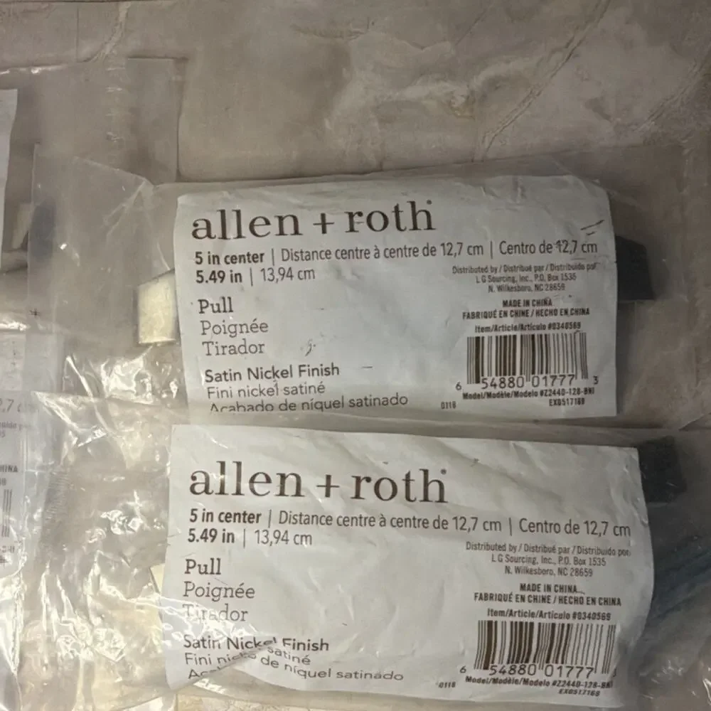 allen + roth Metal Cabinet Pulls Satin Nickel 5 in Center Silver 5-Pack